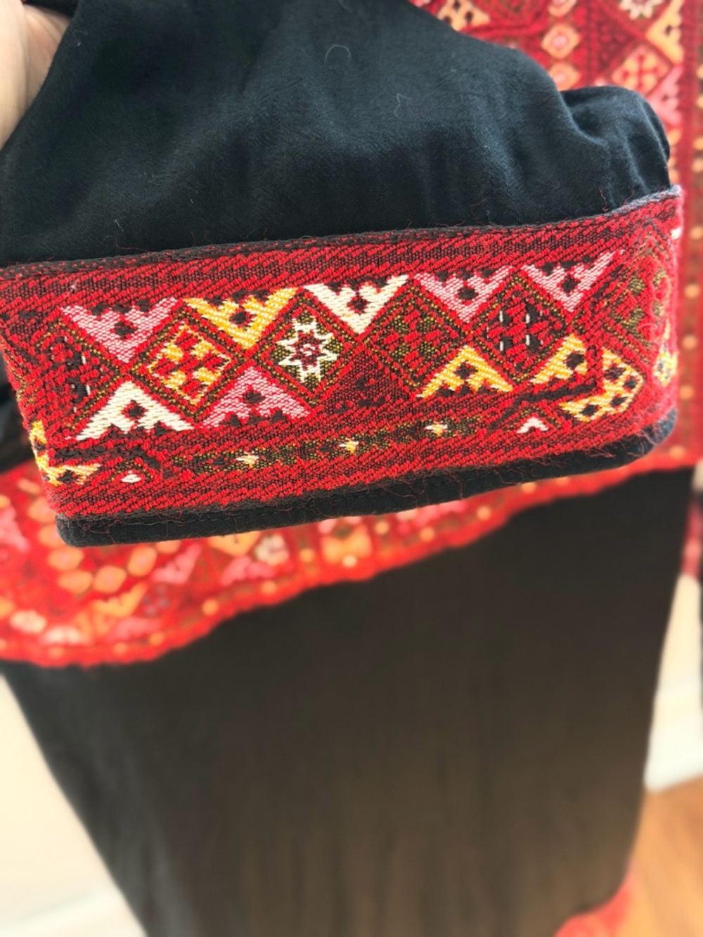 Vintage Long Blouse with Red Embroidered Panel - Picture 5 of 11